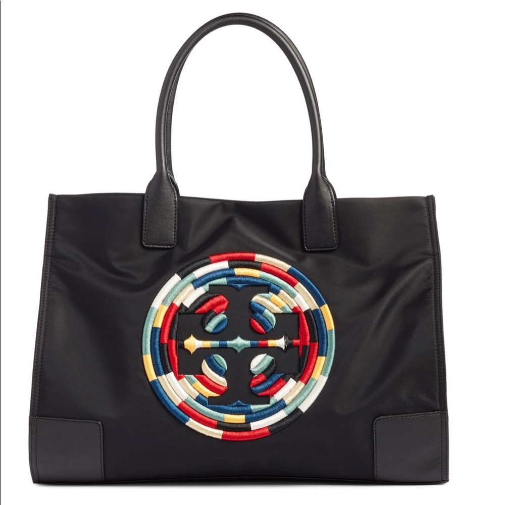 Tory Burch Ella Embroidered Nylon Tote